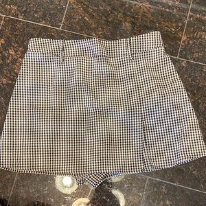 La Hearts Gingham Mini Skirt/Skort  in Black and White
